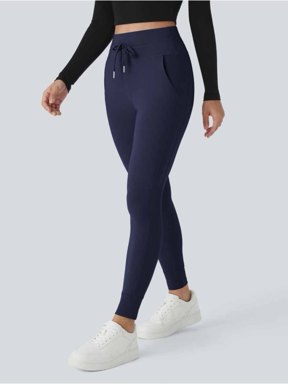 Halara SoftlyZero™ Plush High Waisted Drawstring Pocket Plain Full Length Medium - Picture 3 of 9